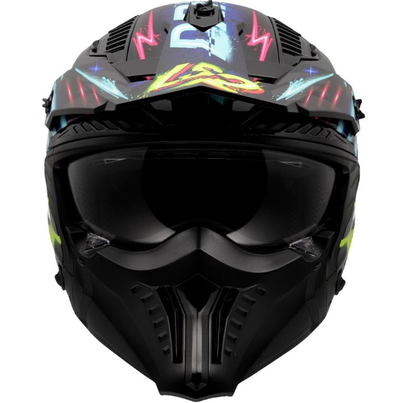 Čelada za trial motocikle LS2 OF606 Drifter Rayz črno-modra