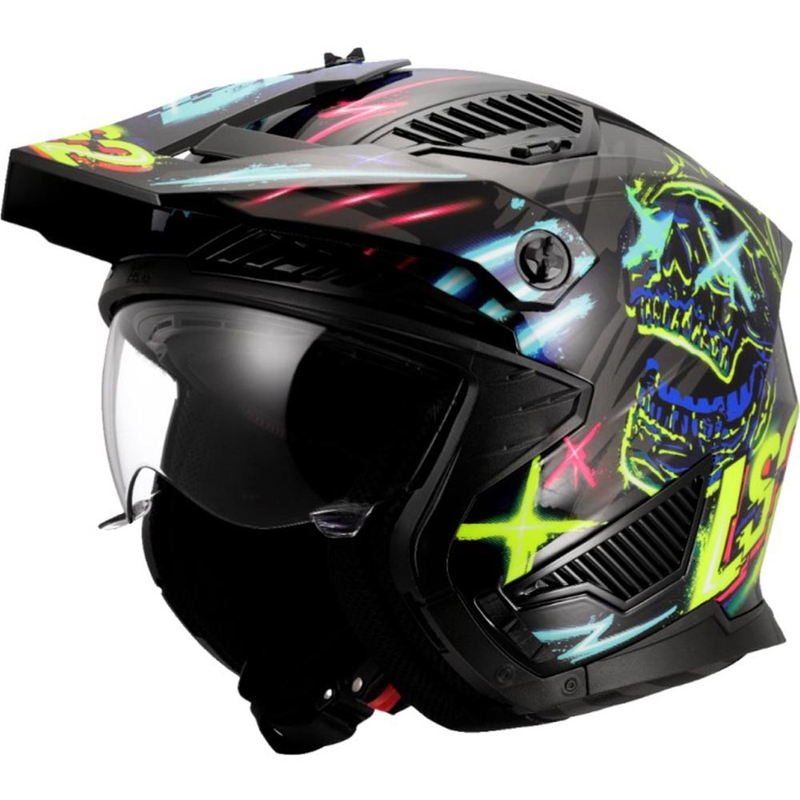 Čelada za trial motocikle LS2 OF606 Drifter Rayz črno-modra