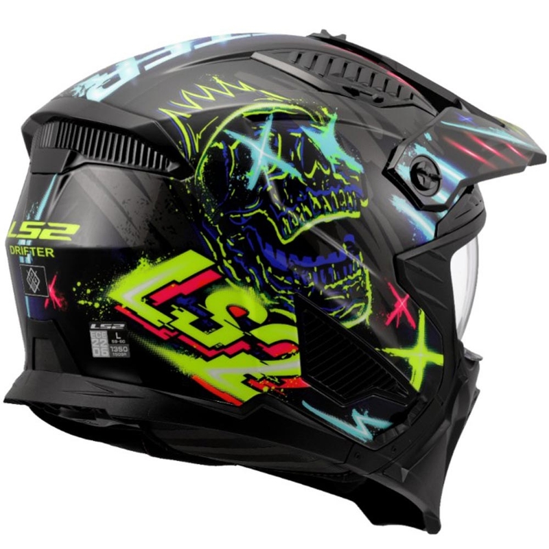 Čelada za trial motocikle LS2 OF606 Drifter Rayz črno-modra