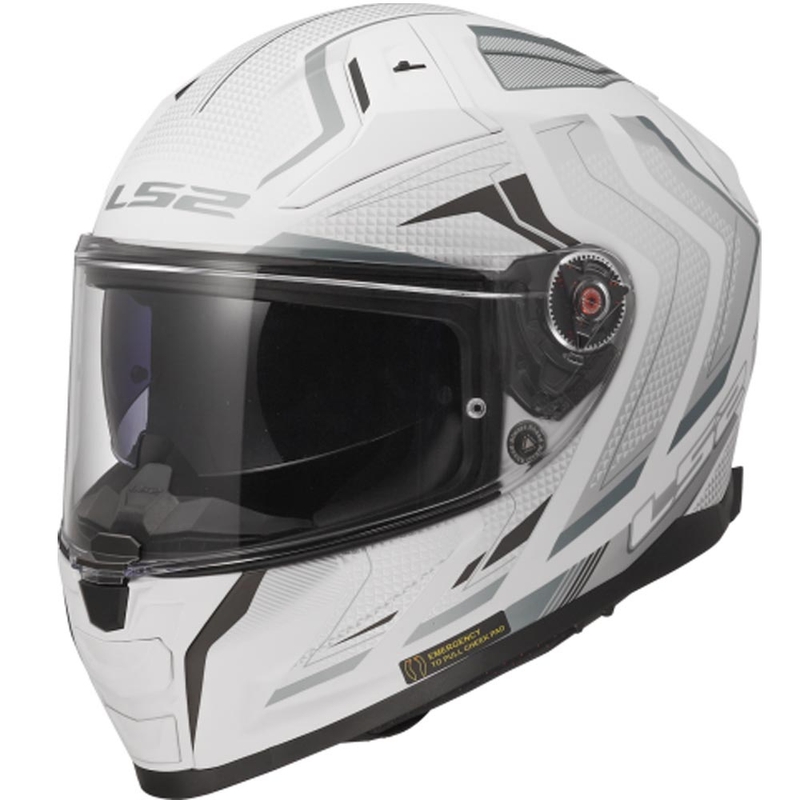 Motoristična čelada LS2 FF811 Vector II Alizer, mat bela