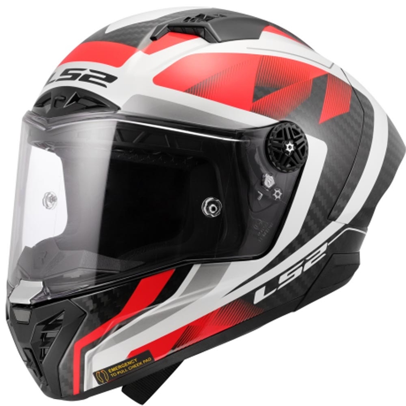 Celoobrazna motoristična čelada LS2 FF805 Thunder C GP Aero Raute belo-rdeča