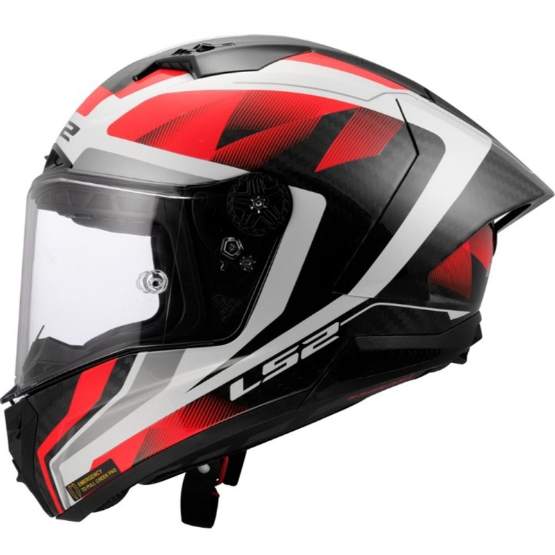 Celoobrazna motoristična čelada LS2 FF805 Thunder C GP Aero Raute belo-rdeča
