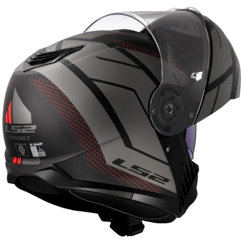 Motoristična čelada LS2 FF908 Strobe II Code črno-siva