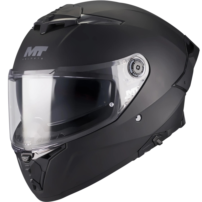 Motoristična čelada MT Thunder 4 R Pure A1 z integriranim obrazom, mat črna