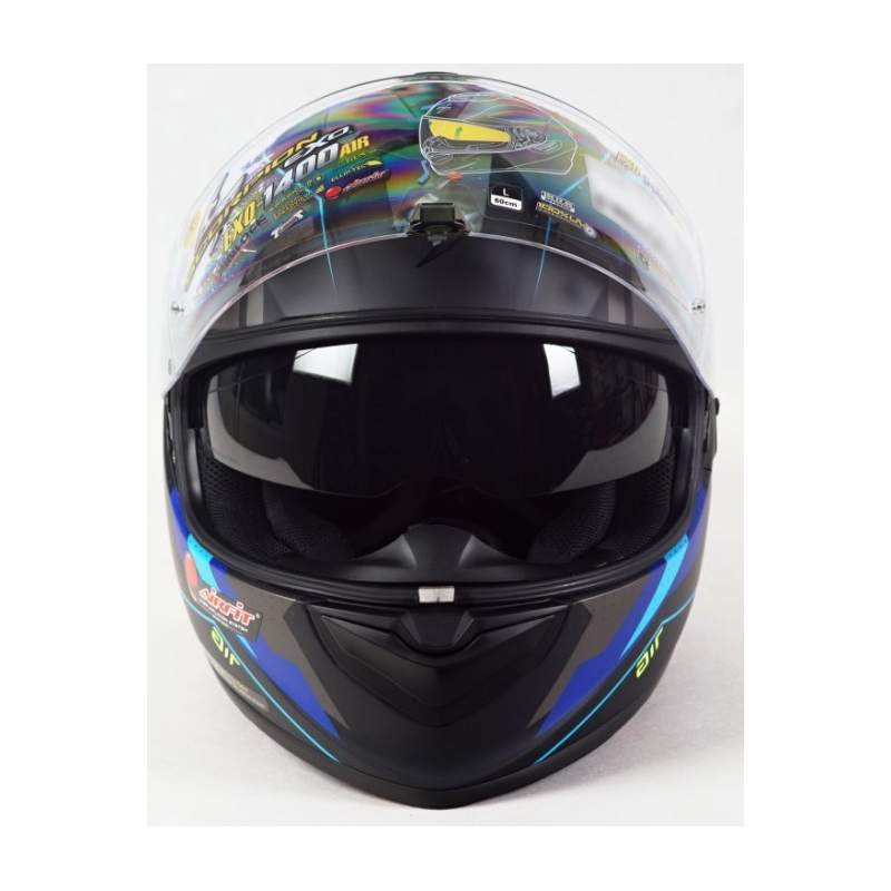 Integralna motoristična čelada Scorpion Exo-1400 Air T-shirt črno-modra