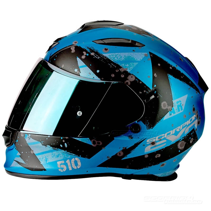 Integralna motoristična čelada Scorpion EXO-510 Air Marcus modra mat-črna