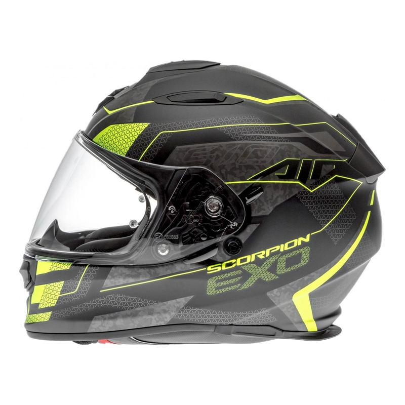 Integralna motoristična čelada Scorpion EXO-510 Air Galva črna mat-rumena razprodaja