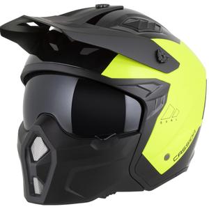 Modularna motoristična čelada Cassida Cross Country Dual fluo rumeno-črna