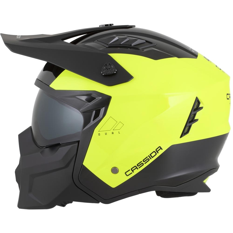 Modularna motoristična čelada Cassida Cross Country Dual fluo rumeno-črna