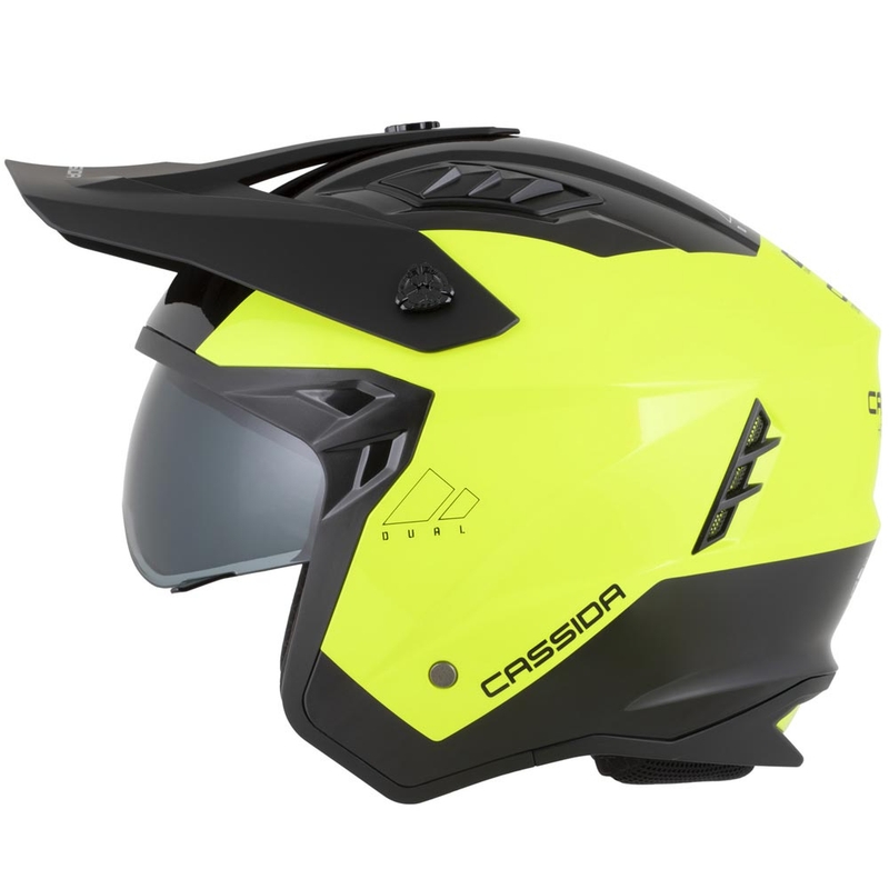 Modularna motoristična čelada Cassida Cross Country Dual fluo rumeno-črna