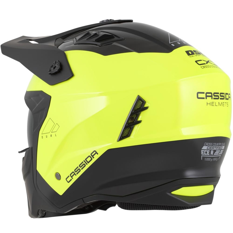 Modularna motoristična čelada Cassida Cross Country Dual fluo rumeno-črna