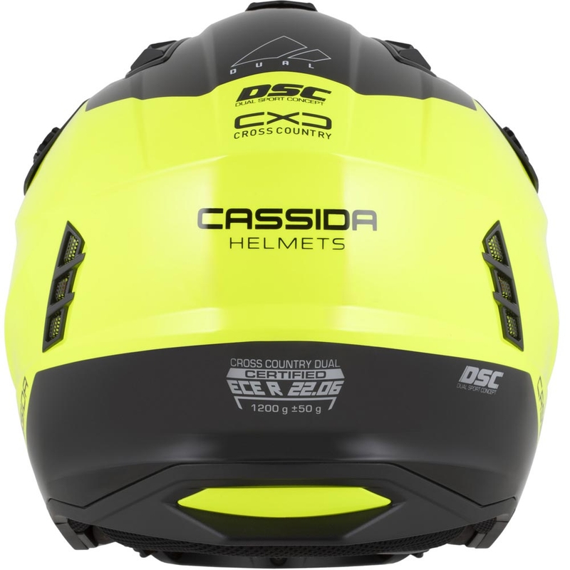 Modularna motoristična čelada Cassida Cross Country Dual fluo rumeno-črna