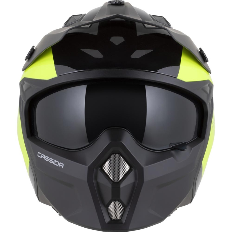 Modularna motoristična čelada Cassida Cross Country Dual fluo rumeno-črna