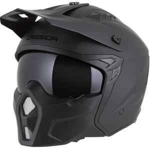 Modularna motoristična čelada Cassida Cross Country Dual mat črne barve