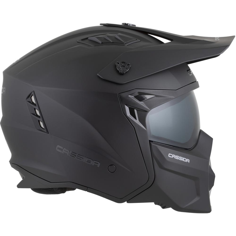 Modularna motoristična čelada Cassida Cross Country Dual mat črne barve