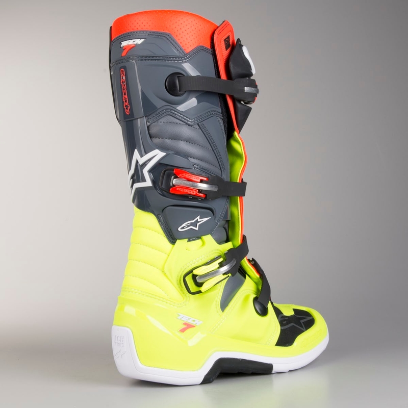 Alpinestars Tech 7 rdeče-fluo rumeni motoristični škornji