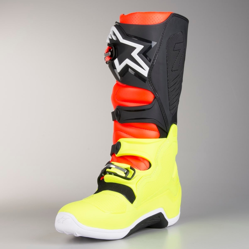 Alpinestars Tech 7 rdeče-fluo rumeni motoristični škornji