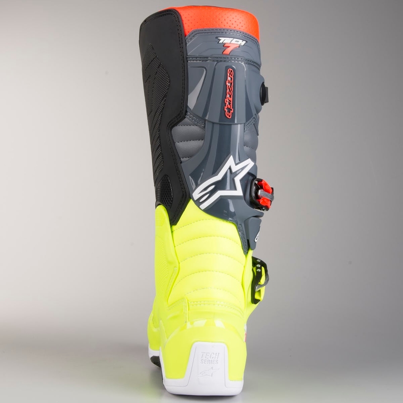 Alpinestars Tech 7 rdeče-fluo rumeni motoristični škornji