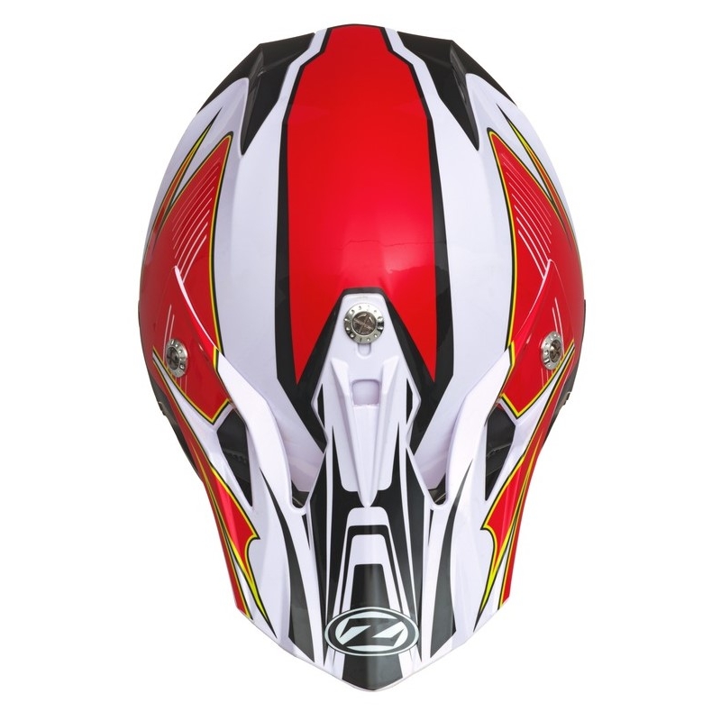 Motokros čelada ZED X1.9 bela-črna-rdeča-rumena