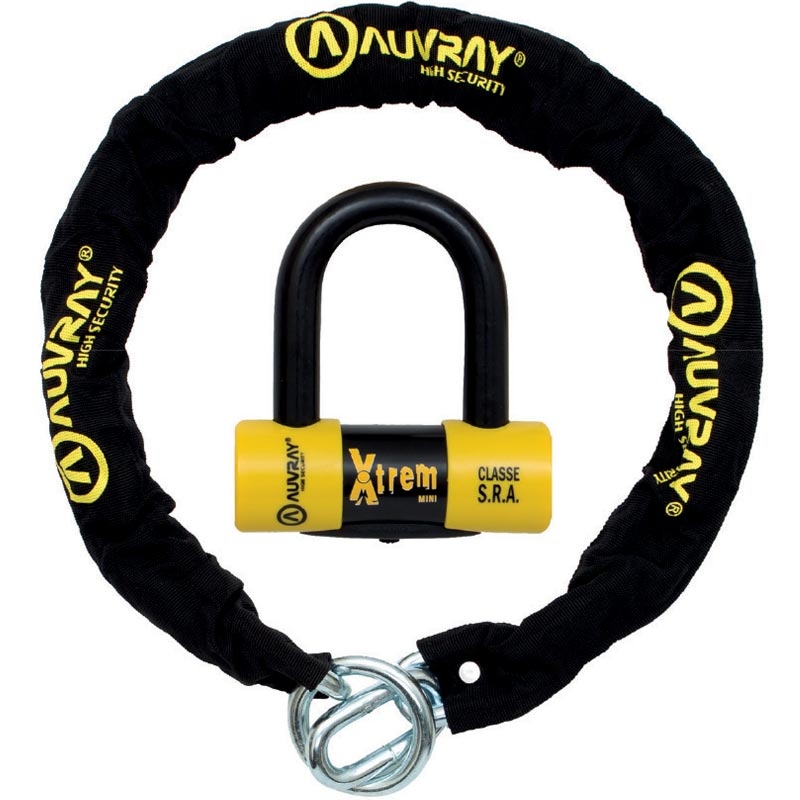 AUVRAY X-Lock disk ključavnica z verigo 120 cm črno-rumena