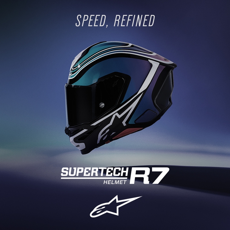 Alpinestars S-R7 Zeal motoristična čelada z integriranim obrazom črno-modro-fluo roza-bela