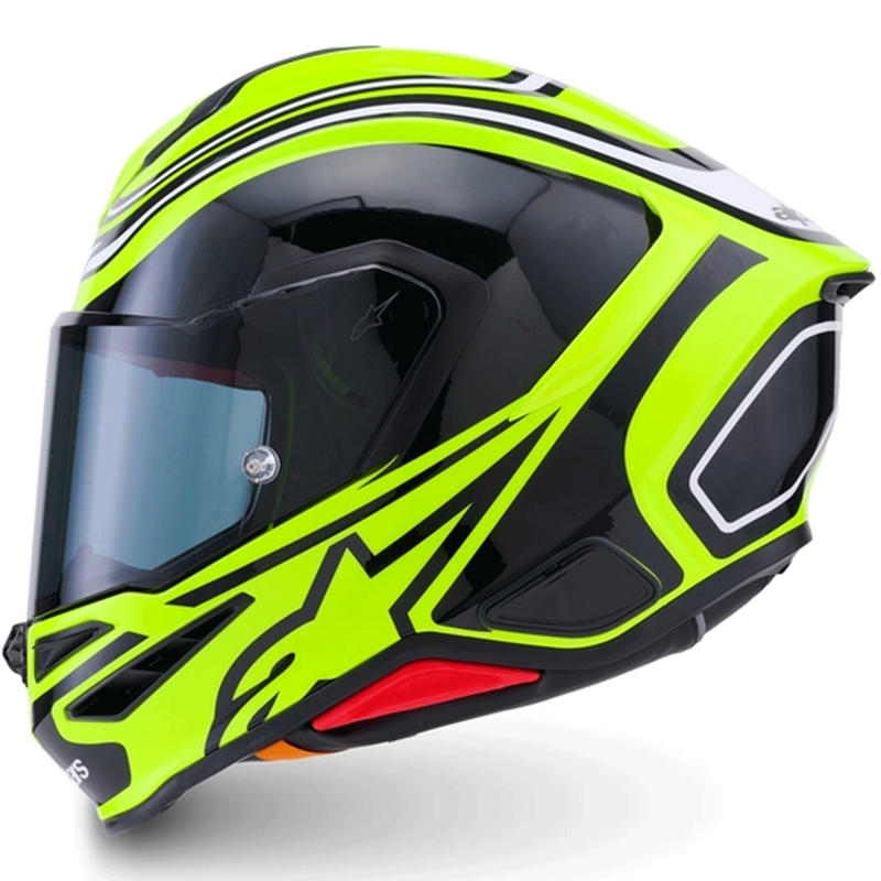 Alpinestars S-R7 Zeal motoristična čelada z integriranim obrazom, fluo rumeno-črno-bela