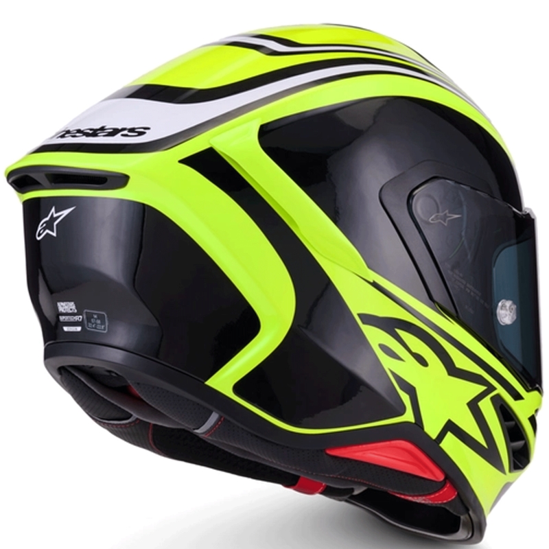 Alpinestars S-R7 Zeal motoristična čelada z integriranim obrazom, fluo rumeno-črno-bela