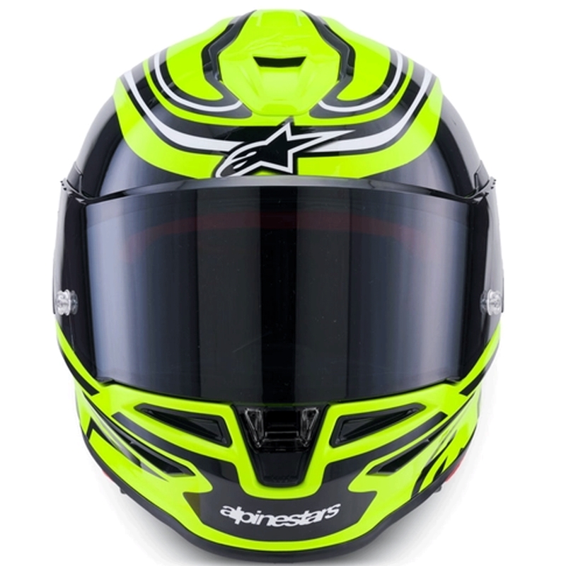Alpinestars S-R7 Zeal motoristična čelada z integriranim obrazom, fluo rumeno-črno-bela