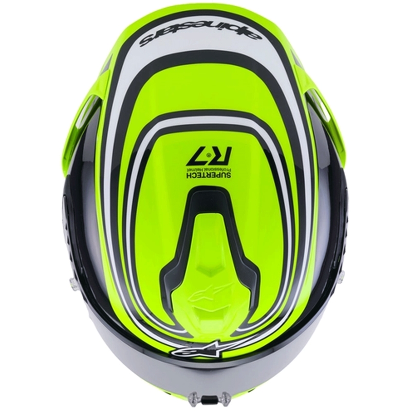 Alpinestars S-R7 Zeal motoristična čelada z integriranim obrazom, fluo rumeno-črno-bela