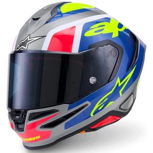 Alpinestars S-R7 Lumen integralna motoristična čelada srebrno-črna-roza-fluo rumena
