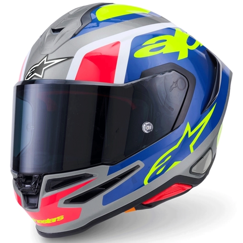 Alpinestars S-R7 Lumen integralna motoristična čelada srebrno-črna-roza-fluo rumena