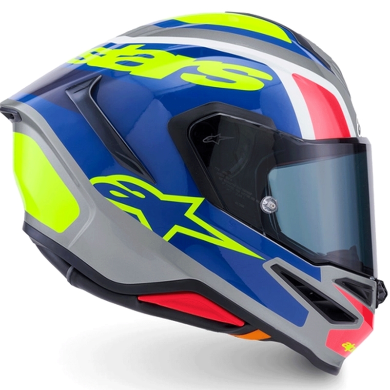 Alpinestars S-R7 Lumen integralna motoristična čelada srebrno-črna-roza-fluo rumena