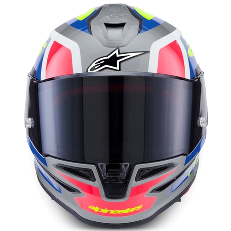 Alpinestars S-R7 Lumen integralna motoristična čelada srebrno-črna-roza-fluo rumena