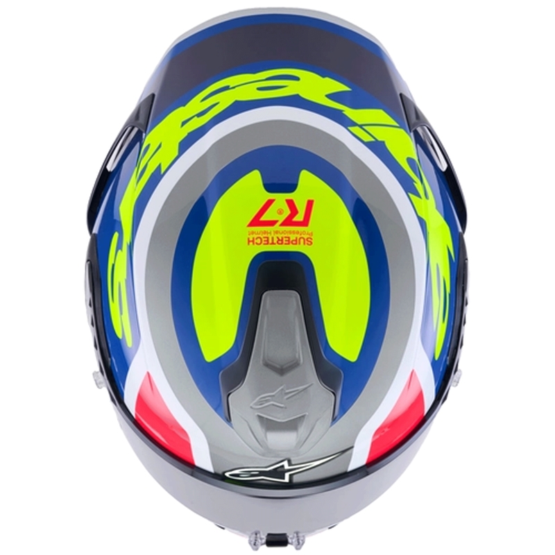 Alpinestars S-R7 Lumen integralna motoristična čelada srebrno-črna-roza-fluo rumena