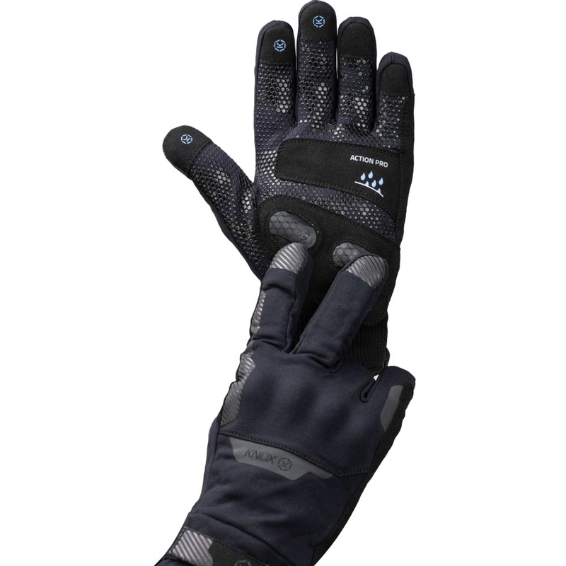 Knox Action PRO vodoodporne motoristične rokavice črne barve