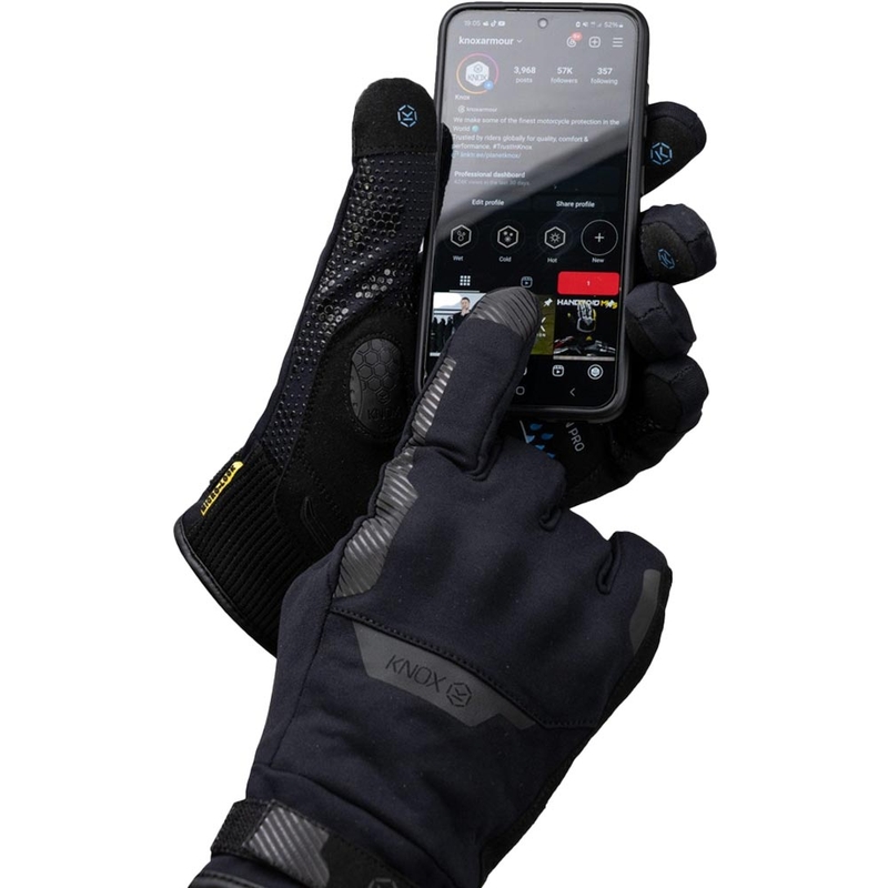 Knox Action PRO vodoodporne motoristične rokavice črne barve