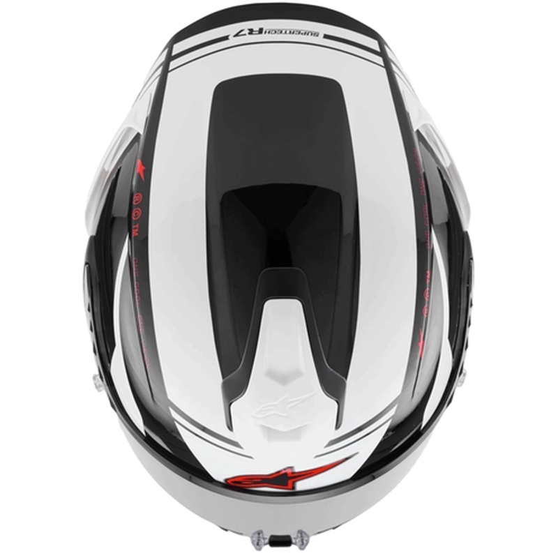 Alpinestars S-R7 A-Core motoristična čelada z integriranim obrazom črno-belo-rdeča
