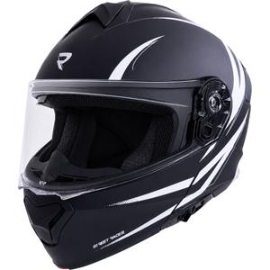 Preklopna motoristična čelada Street Racer Fury mat črno-bela - vzorec