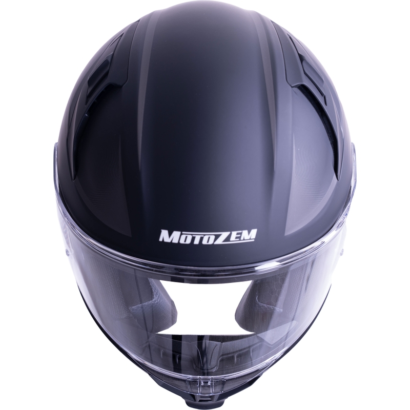MotoZem Guardian integralna motoristična čelada mat črne barve - vzorec