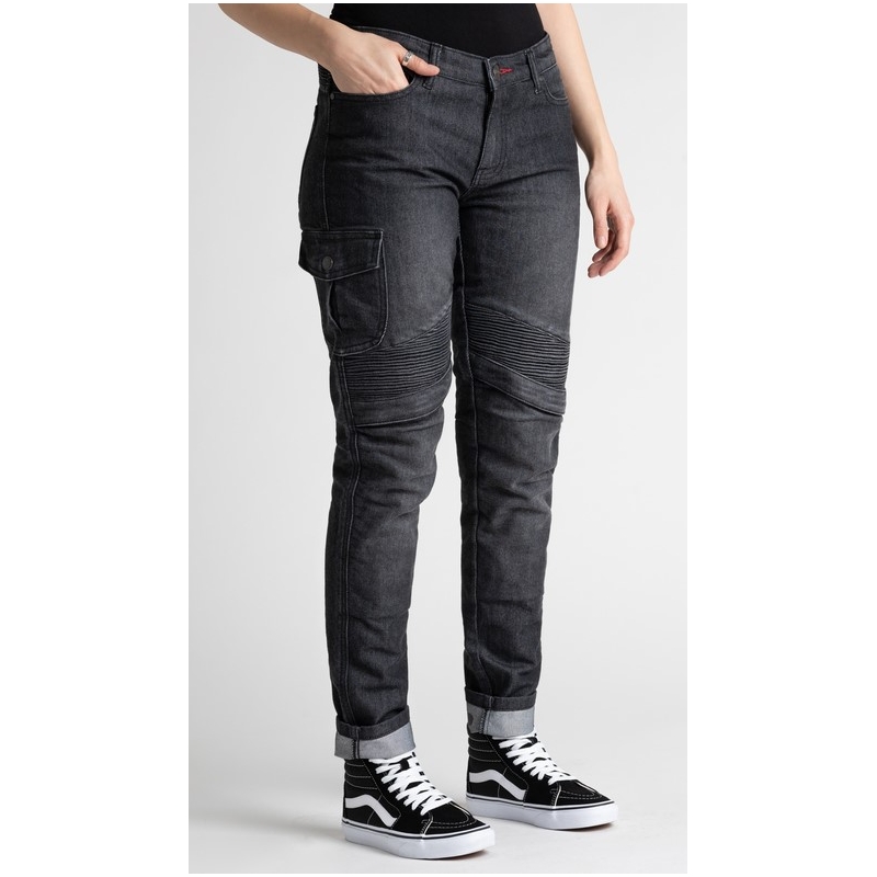 Ženske BROGER Ohio Black Motorcycle Jeans razprodaja