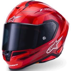 Alpinestars S-R7 A-Core motoristična čelada z integriranim obrazom rdeče-bela
