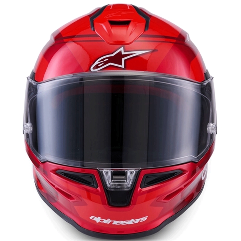 Alpinestars S-R7 A-Core motoristična čelada z integriranim obrazom rdeče-bela