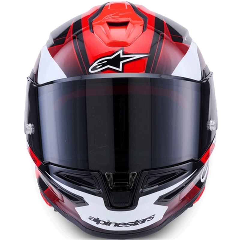 Alpinestars S-R7 Kinetis motoristična čelada z integriranim obrazom črno-rdeče-bela