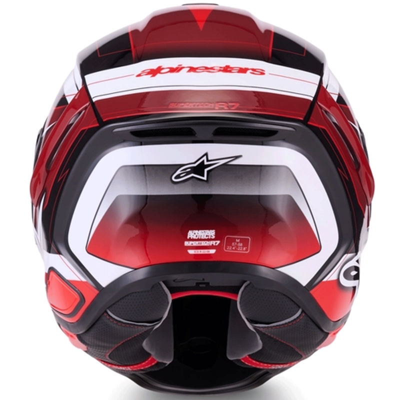 Alpinestars S-R7 Kinetis motoristična čelada z integriranim obrazom črno-rdeče-bela
