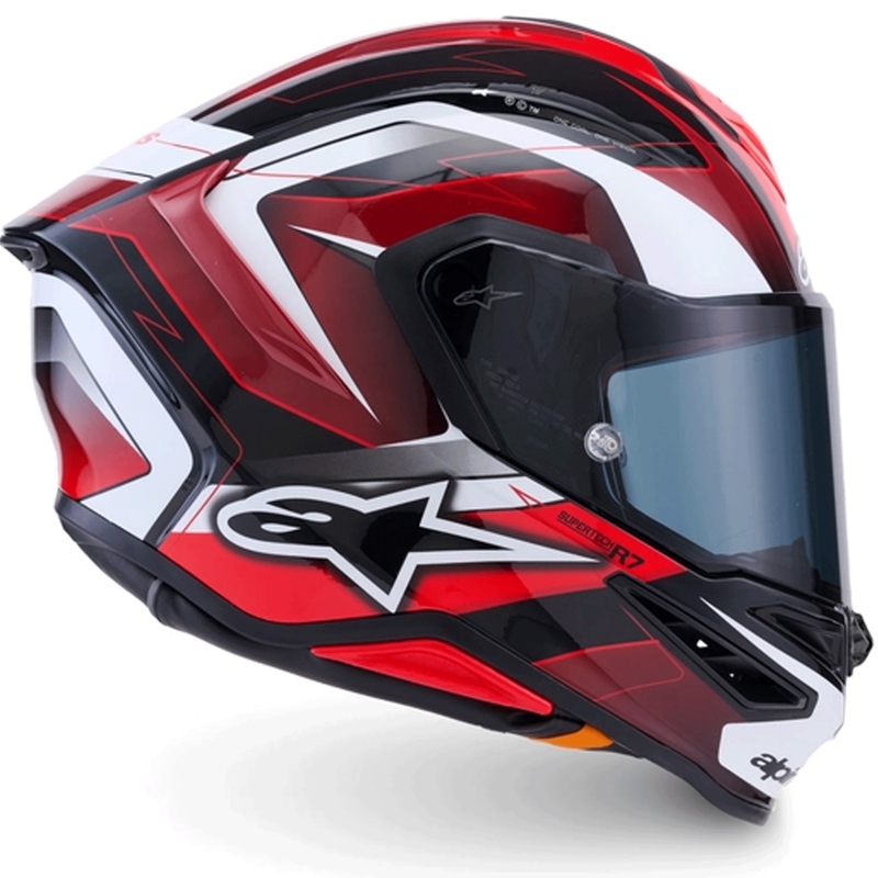 Alpinestars S-R7 Kinetis motoristična čelada z integriranim obrazom črno-rdeče-bela