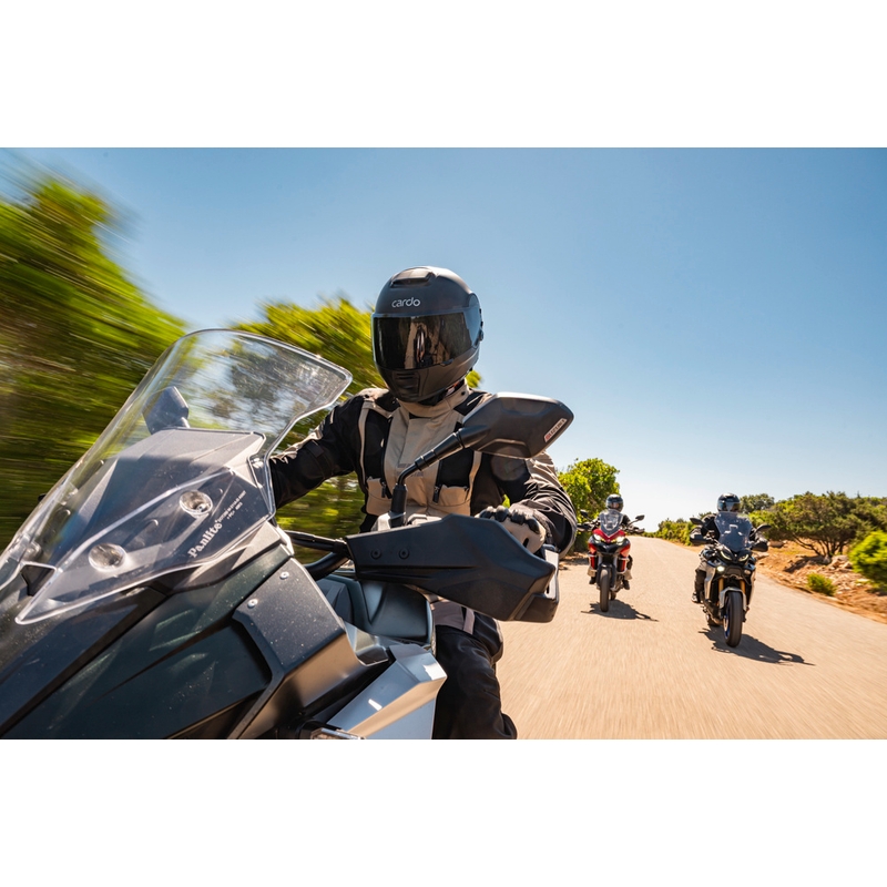 Motociklistična čelada Cardo Beyond GTS, polnega obraza, črna