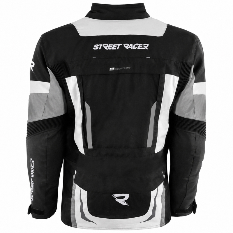 Moto jakna Street Racer Hilax črno-svetlo siva