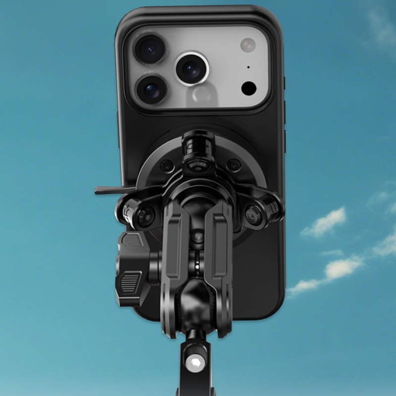 Držalo za telefon za krmilo motornega kolesa s 3D poliamidnim dušilcem vibracij GRxplore MT6 črne barve