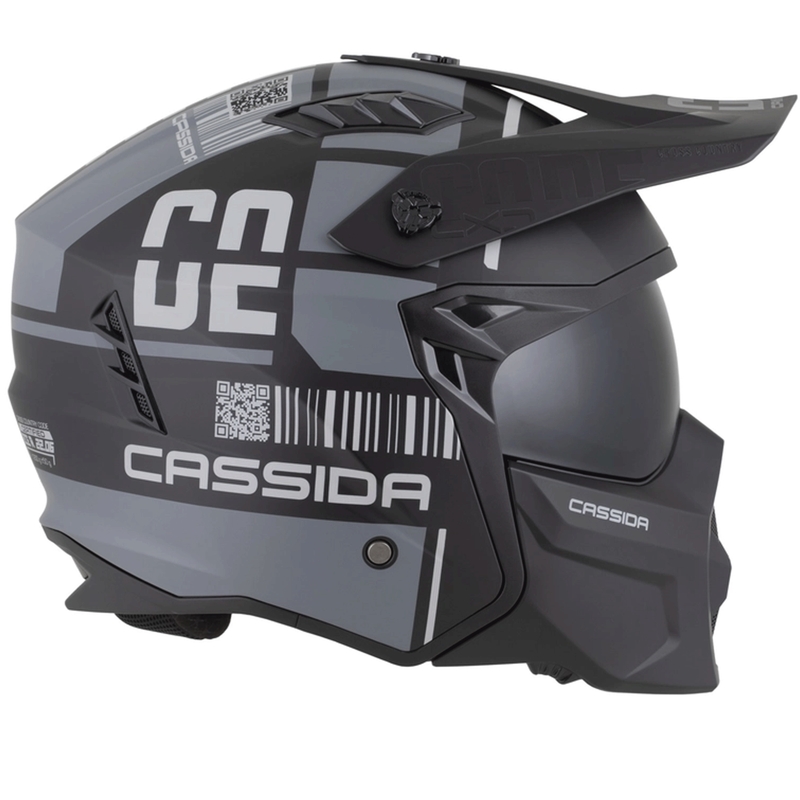 Modularna motoristična čelada Cassida Cross Country Code mat črna-temno siva-svetlo siva