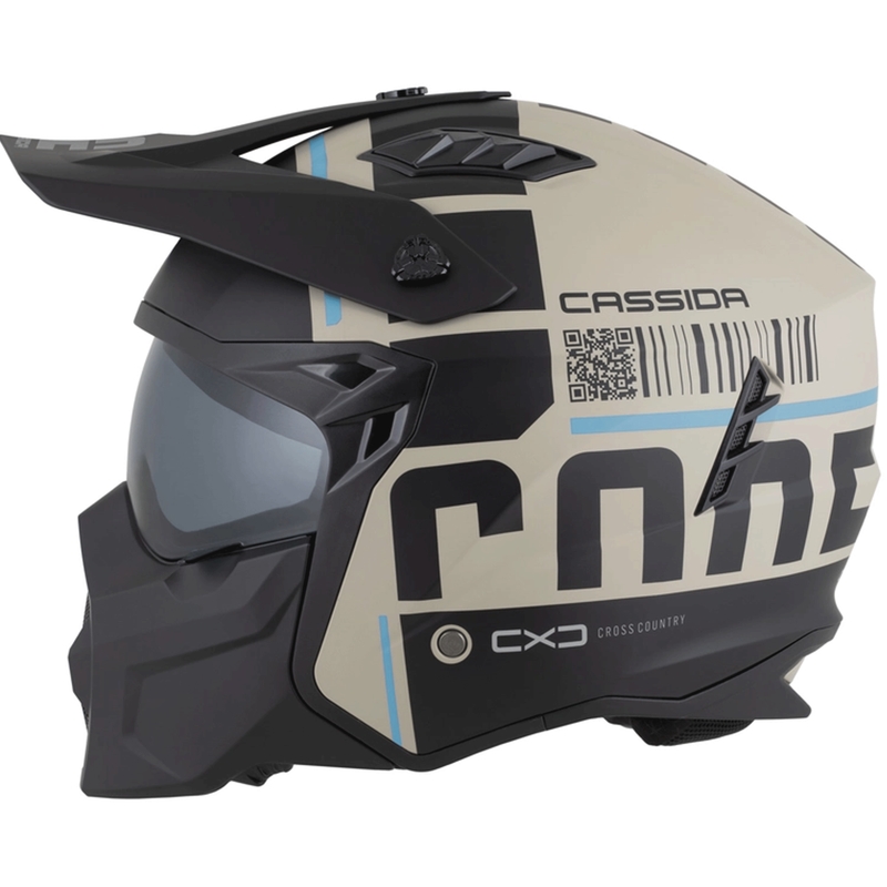 Modularna motoristična čelada Cross Country Code mat peščeno-črna-svetlo modra